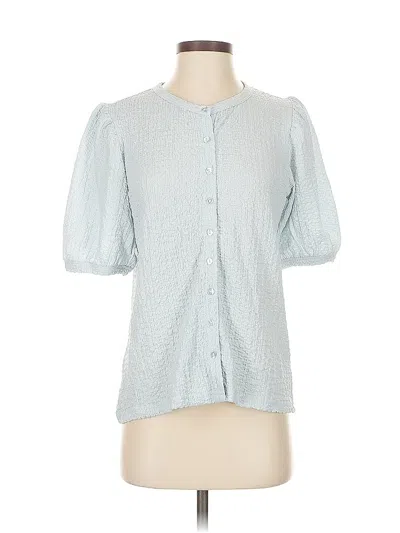Pre-owned Modern Works Short Sleeve Blouse In Blue