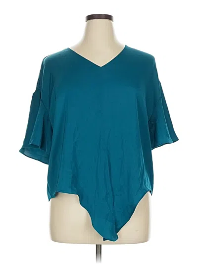 Pre-owned Modern Works Short Sleeve Blouse In Blue