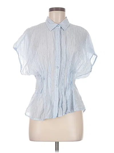 Pre-owned Modern Works Short Sleeve Blouse In Blue