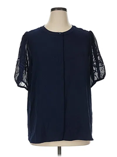 Pre-owned Modern Works Short Sleeve Blouse In Blue