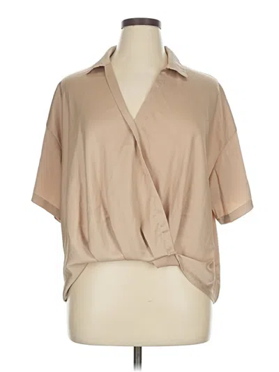 Pre-owned Modern Works Short Sleeve Blouse In Brown