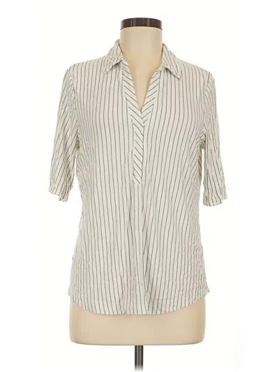 Pre-owned Modern Works Short Sleeve Blouse In Ivory