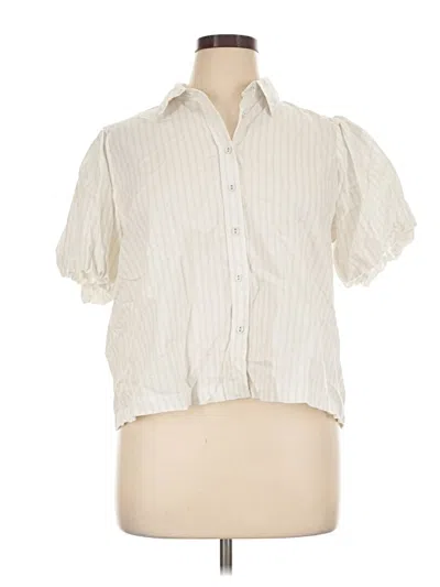 Pre-owned Modern Works Short Sleeve Blouse In Ivory