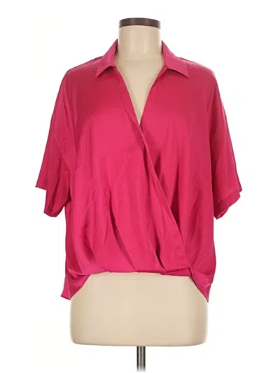 Pre-owned Modern Works Short Sleeve Blouse In Pink