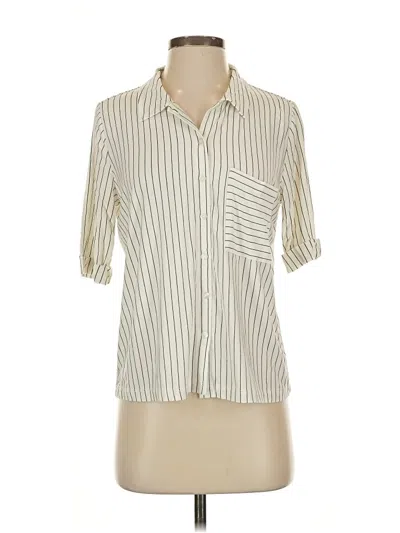 Pre-owned Modern Works Short Sleeve Blouse In White