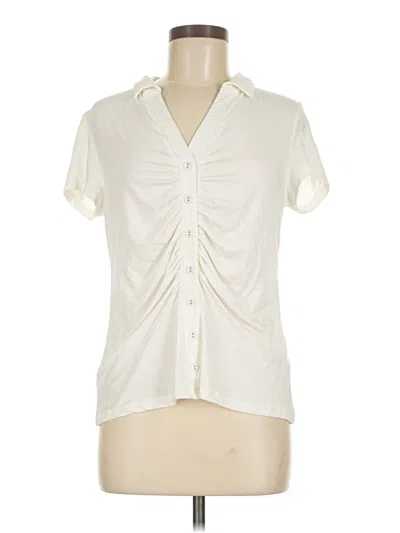 Pre-owned Modern Works Short Sleeve Blouse In White