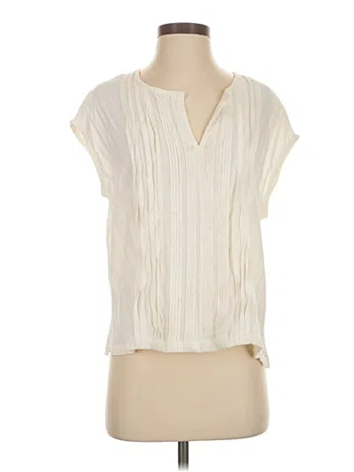 Pre-owned Modern Works Short Sleeve Blouse In White