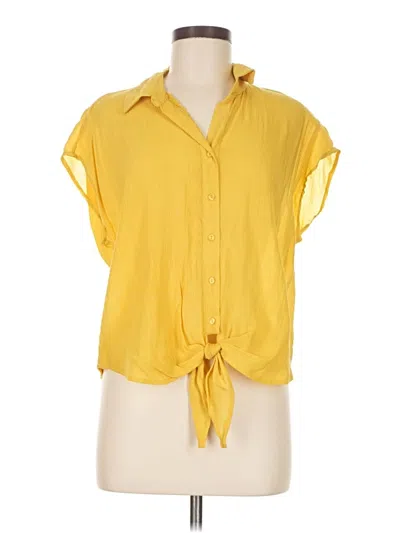 Pre-owned Modern Works Short Sleeve Blouse In Yellow