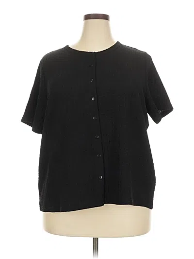 Pre-owned Modern Works Short Sleeve Henley Shirt In Black