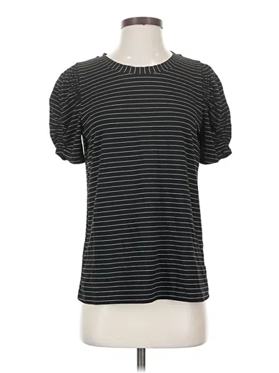 Pre-owned Modern Works Short Sleeve Top Black Crew Neck Tops