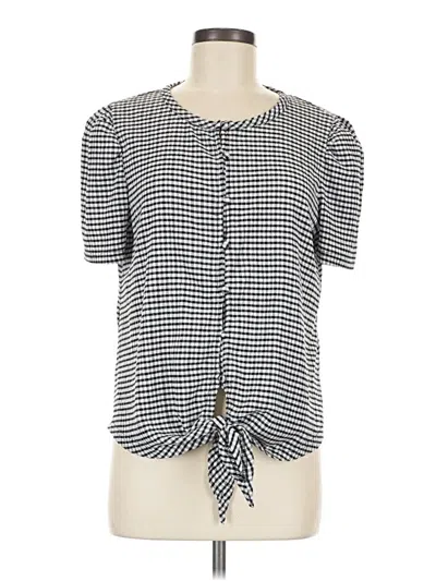 Pre-owned Modern Works Short Sleeve Top Black Square Neckline Tops