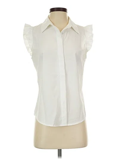 Pre-owned Modern Works Sleeveless Button Down Shirt In Ivory