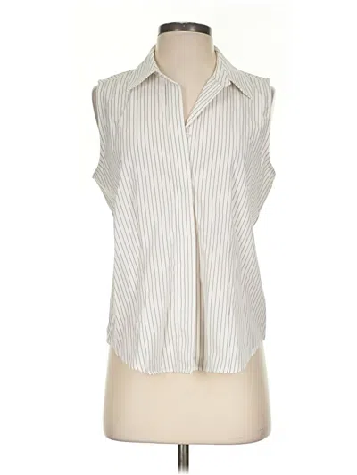 Pre-owned Modern Works Sleeveless Button Down Shirt In Ivory