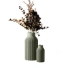 Modernized Pottery Bottle Vase, No Waterproof Insert In Green