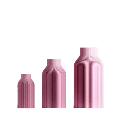 Modernized Pottery Bottle Vase In Pink