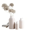 Modernized Pottery Bottle Vase In White