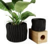 Modernized Pottery Bubbly Planter In Black