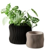 Modernized Pottery Bubbly Planter In Black
