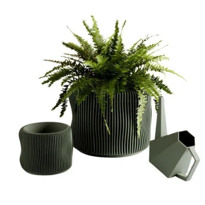 Modernized Pottery Bubbly Planter In Black