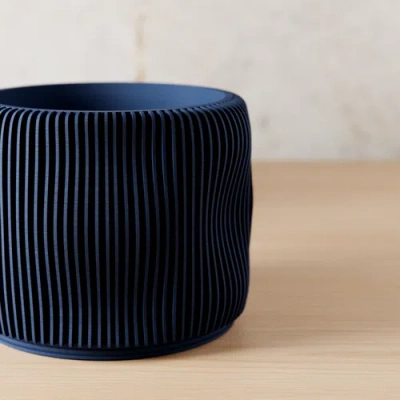 Modernized Pottery Bubbly Planter In Blue