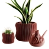 Modernized Pottery Bubbly Planter In Brown