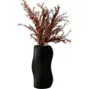 Modernized Pottery Bubbly Vase In Black