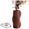 Modernized Pottery Bubbly Vase In Brown