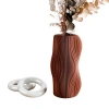 Modernized Pottery Bubbly Vase, No Waterproof Insert In Brown
