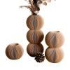 Modernized Pottery Double Bubble Vase In Brown