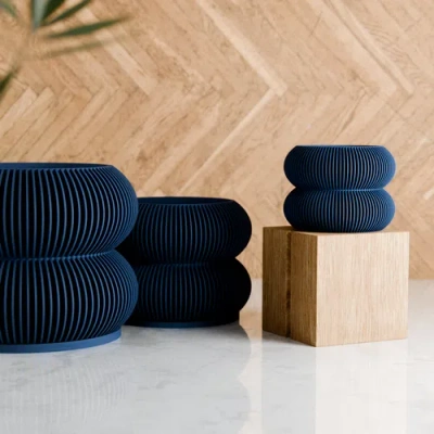 Modernized Pottery Double Bubbles Planter