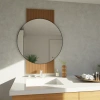 Modernized Pottery Sol Mirror In Brown