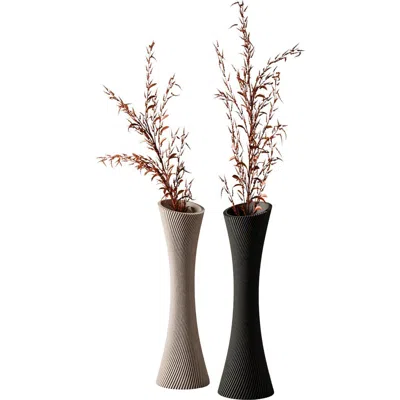 Modernized Pottery Spiral Rose Vase In Multi