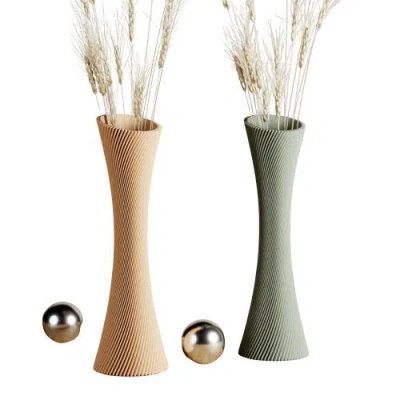 Modernized Pottery Spiral Rose Vase, No Waterproof Insert In Multi