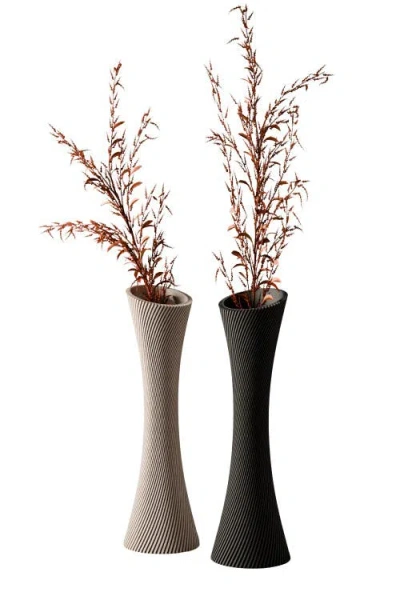 Modernized Pottery Spiral Rose Vase, No Waterproof Insert In Multi