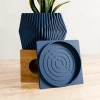 Modernized Pottery Tide Planter In Blue