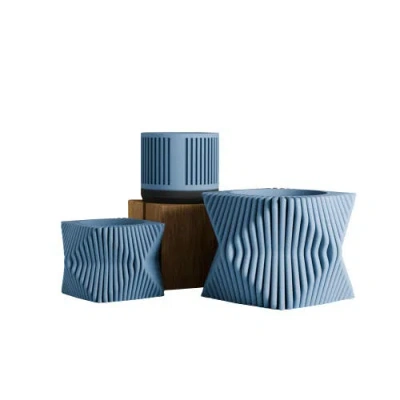 Modernized Pottery Tide Planter In Blue