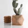 Modernized Pottery Tide Planter In Brown