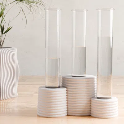 Modernized Pottery Triple Bubble Propagation Station In White