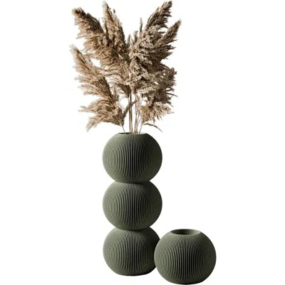 Modernized Pottery Triple Bubble Vase In Animal Print