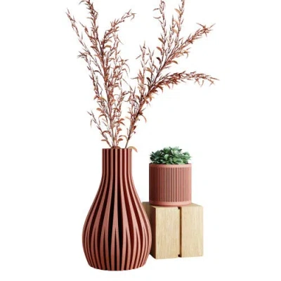 Modernized Pottery Willow Vase, No Waterproof Insert In Multi