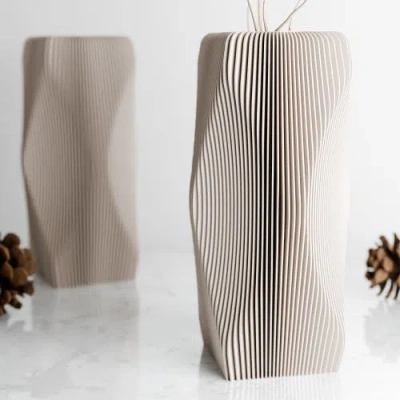 Modernized Pottery Xenova Vase In Neutral