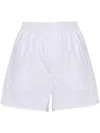 Modes Garments Elasticated-waistband Cotton Shorts In White