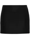 Modes Garments Fleted Wool Mini Skirt In Black