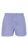Modes Garments Gingham-check Cotton Boxers In Blue