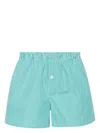 Modes Garments Gingham-check Cotton Boxers In Green