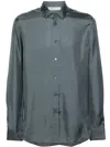 Modes Garments Lightweight Silk Shirt In Grey