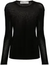 Modes Garments Long-sleeve Cotton T-shirt In Black