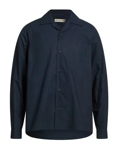 Modes Garments Man Shirt Navy Size L Cotton In Blue