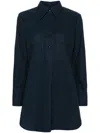 Modes Garments Pointed-collar Poplin Shirt In 蓝色