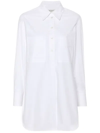 Modes Garments Long-sleeve Cotton Blouse In White